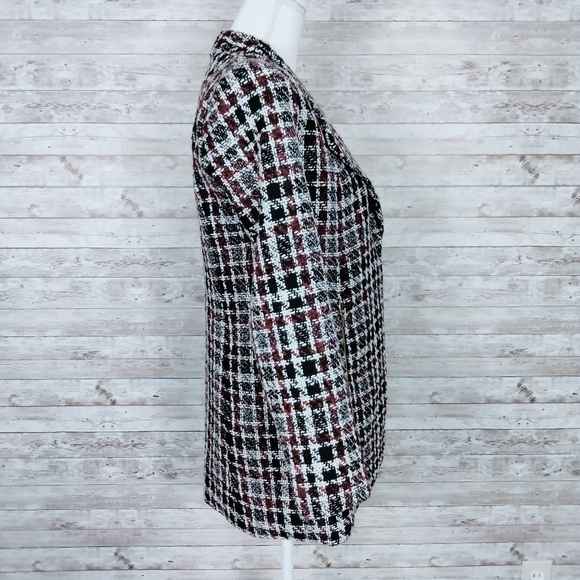 Calvin Klein Tweed Suit Jacket Open Front - Picture 3 of 8